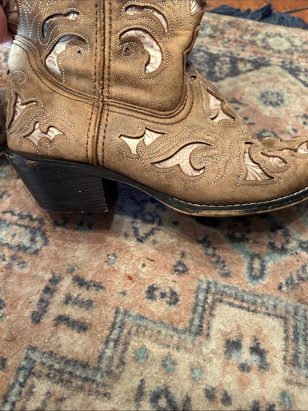 Laredo Women's Tan Embroidered Cutout Western Boots - Picture 13 of 13